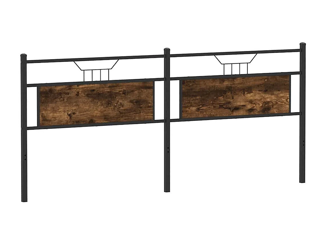 Kopfteil Räuchereiche 200 cm Holzwerkstoff und Stahl