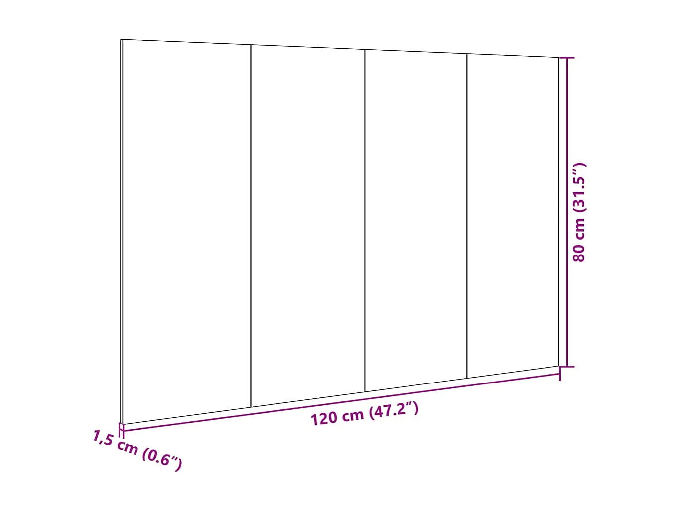 Hoofdbord met kastjes 120 cm bewerkt hout wit