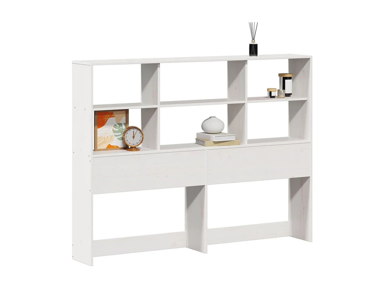 Tête de lit avec rangement blanc 150 cm bois massif de pin