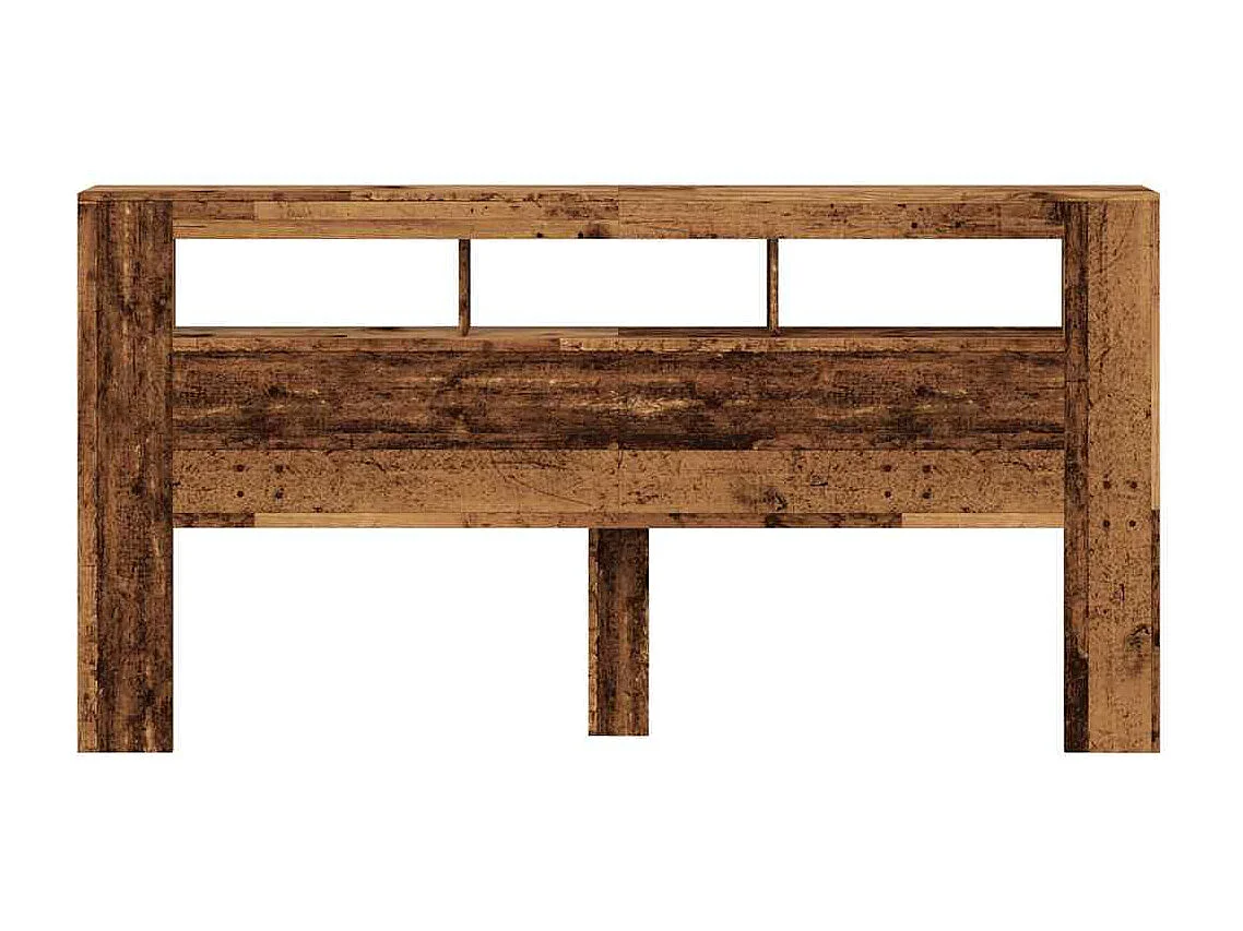 LED-Kopfteil Altholz-Optik 200x18,5x103,5 cm Holzwerkstoff