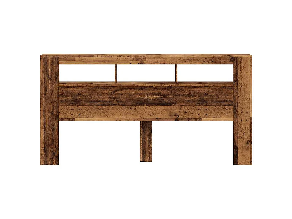 Tête de lit à LED vieux bois 200x18,5x103,5cm bois d'ingénierie