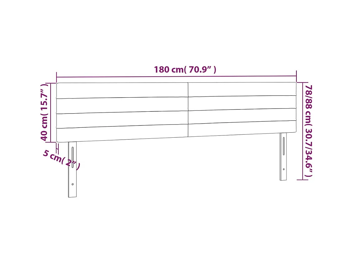 Kopfteile 2 Stk. Dunkelbraun 90x5x78/88 cm Stoff