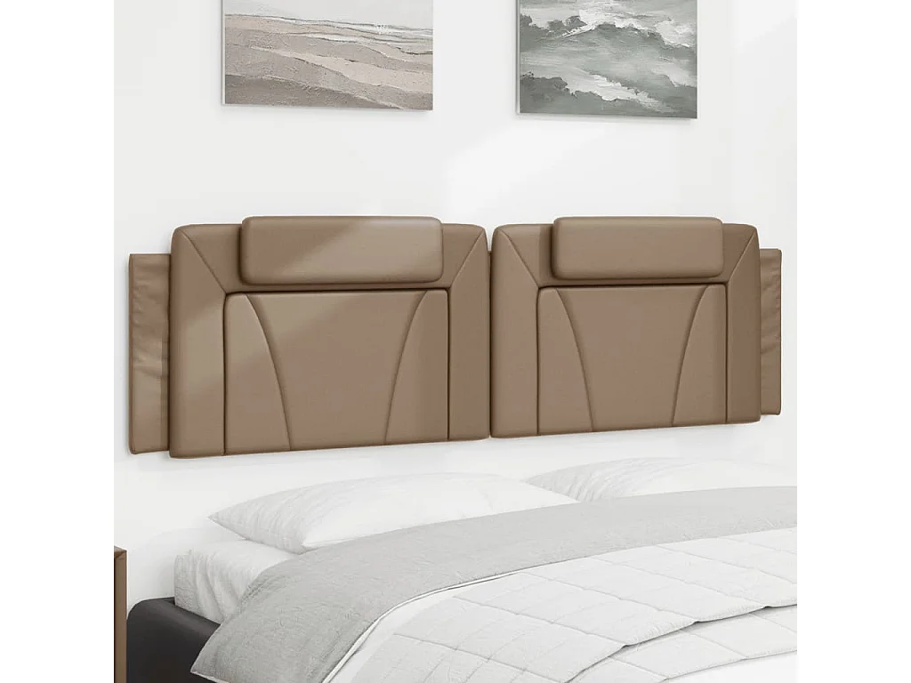 Kopfteil-Kissen "Viana" Cappuccino-Braun 180 cm Kunstleder
