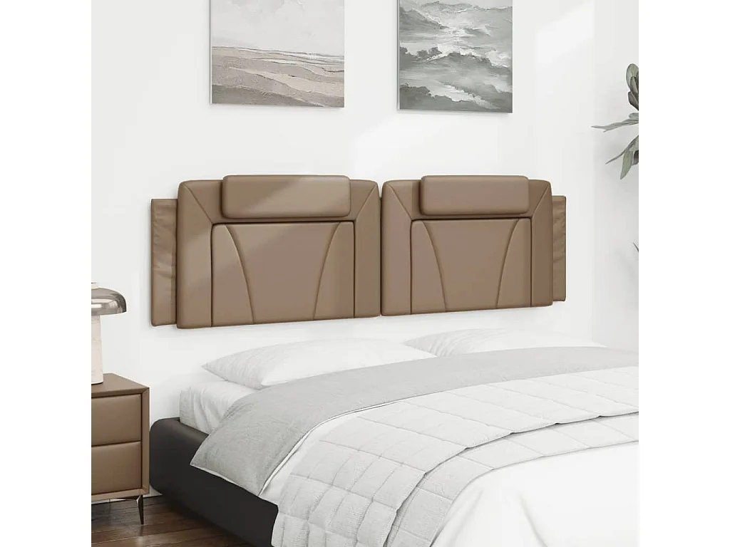 Kopfteil-Kissen "Viana" Cappuccino-Braun 180 cm Kunstleder