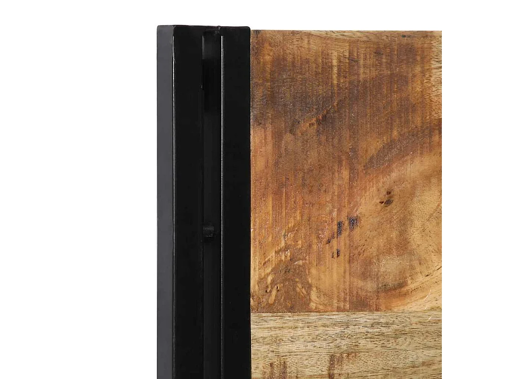 Tête de lit 100 cm bois massif manguier et fer