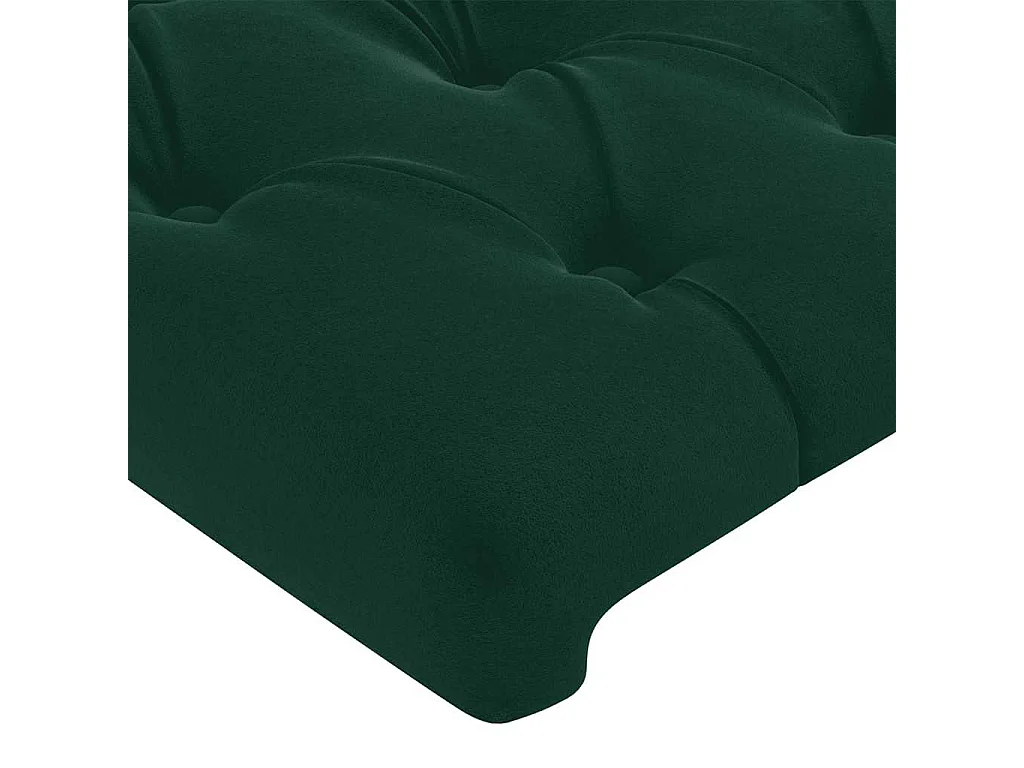 LED Kopfteil Dunkelgrün 183x16x78/88 cm Samt