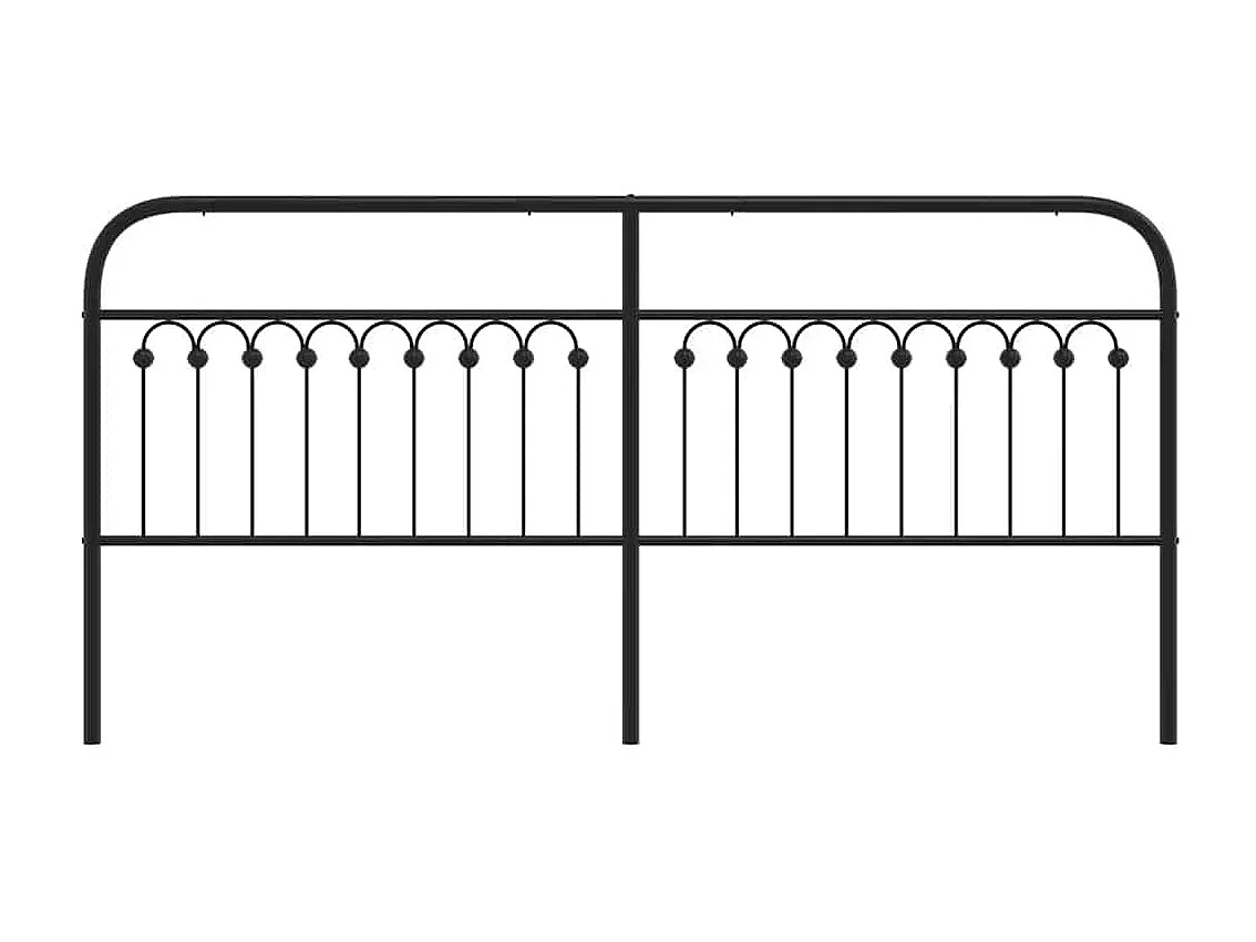 Tête de lit de remplacement métal noir 200 cm