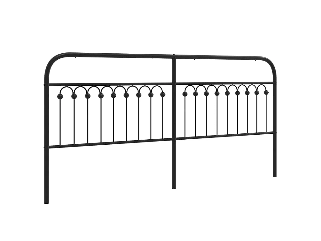 Vervangend hoofdbord 200 cm metaal zwart