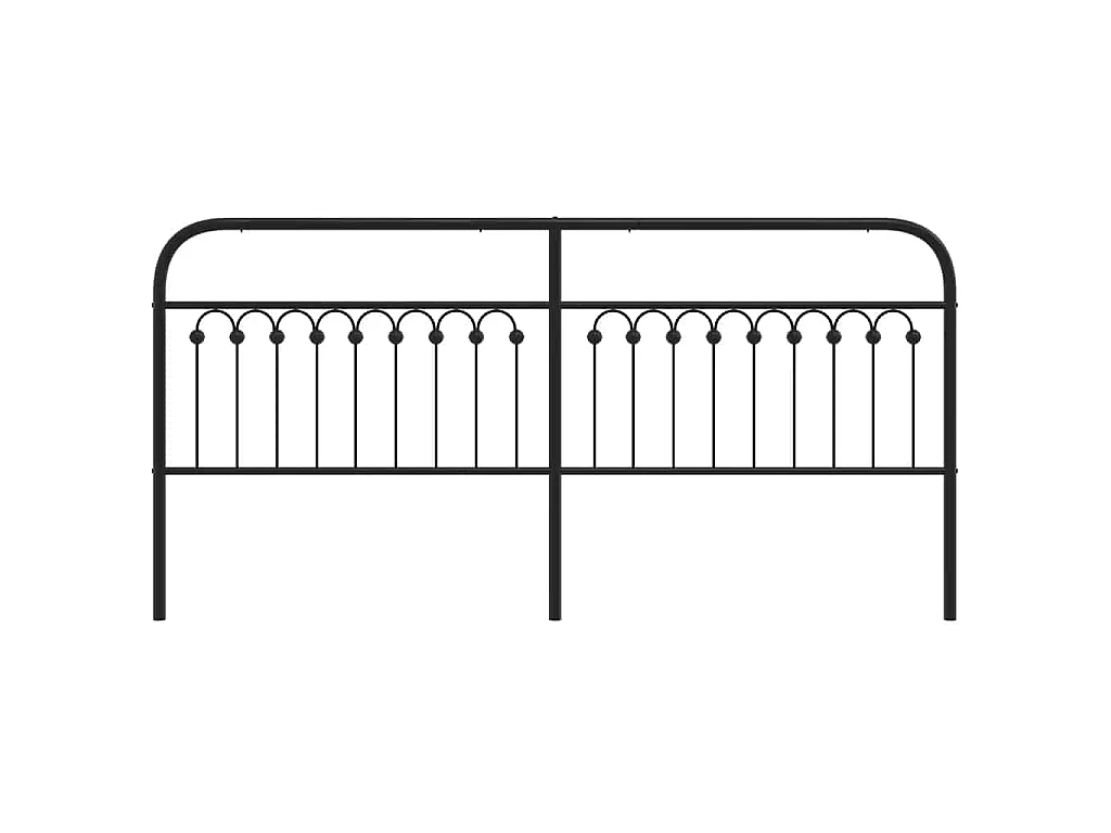 Vervangend hoofdbord 200 cm metaal zwart