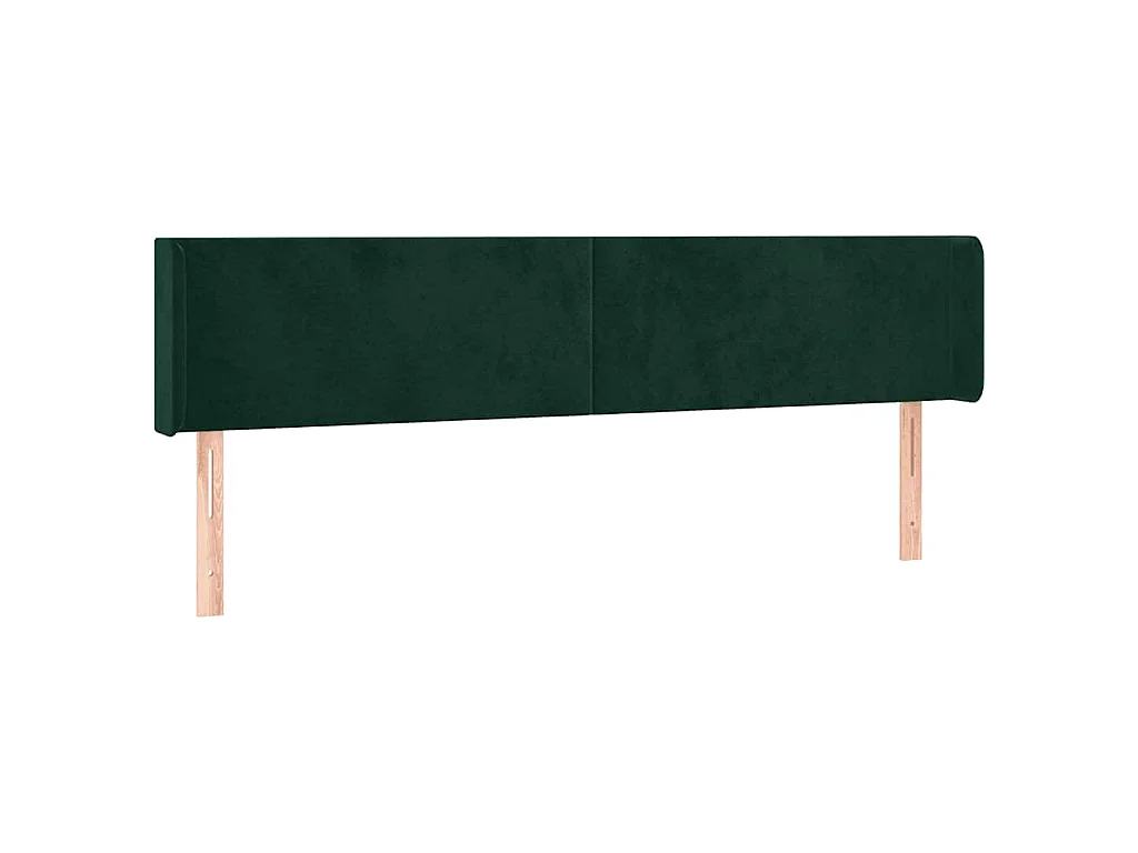 Hoofdbord met randen 183x16x78/88 cm fluweel donkergroen