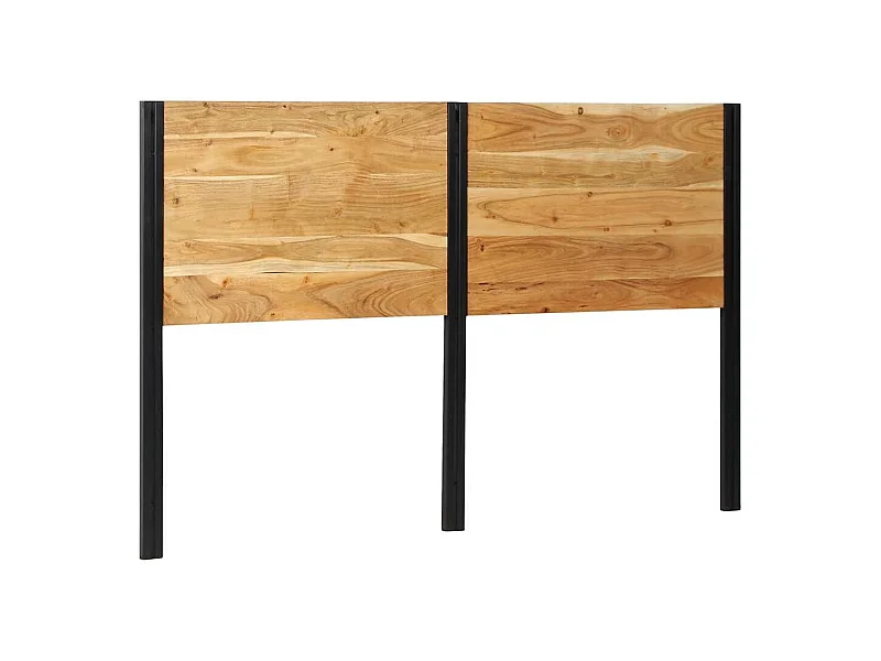 Tête de lit 160 cm bois massif d'acacia et fer