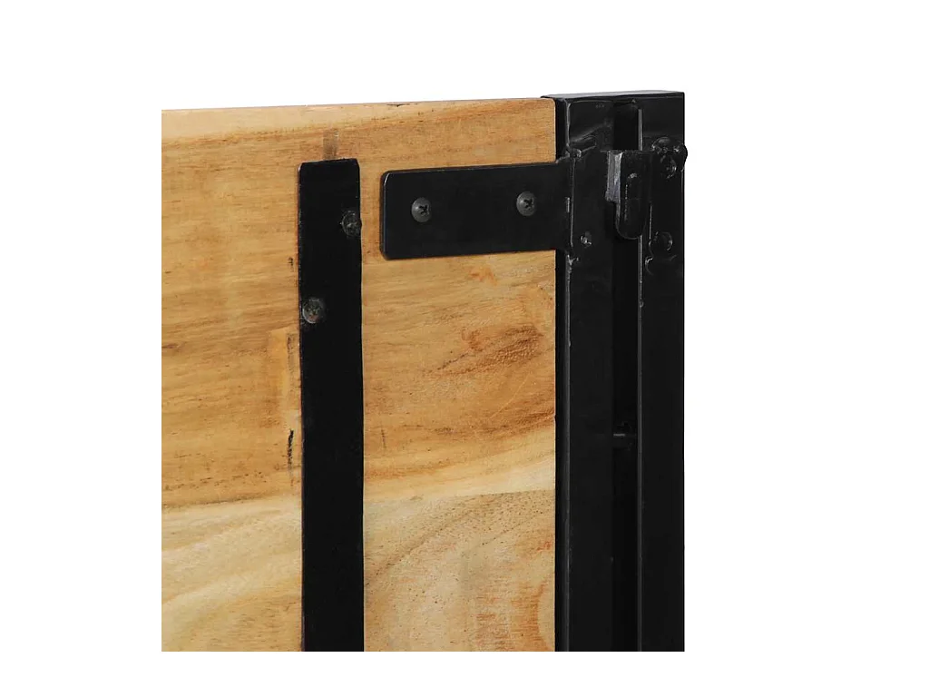 Testiera 160 cm in Legno Massello di Acacia e Ferro