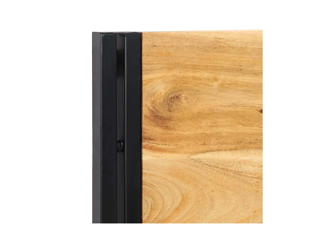 Tête de lit 160 cm bois massif d'acacia et fer