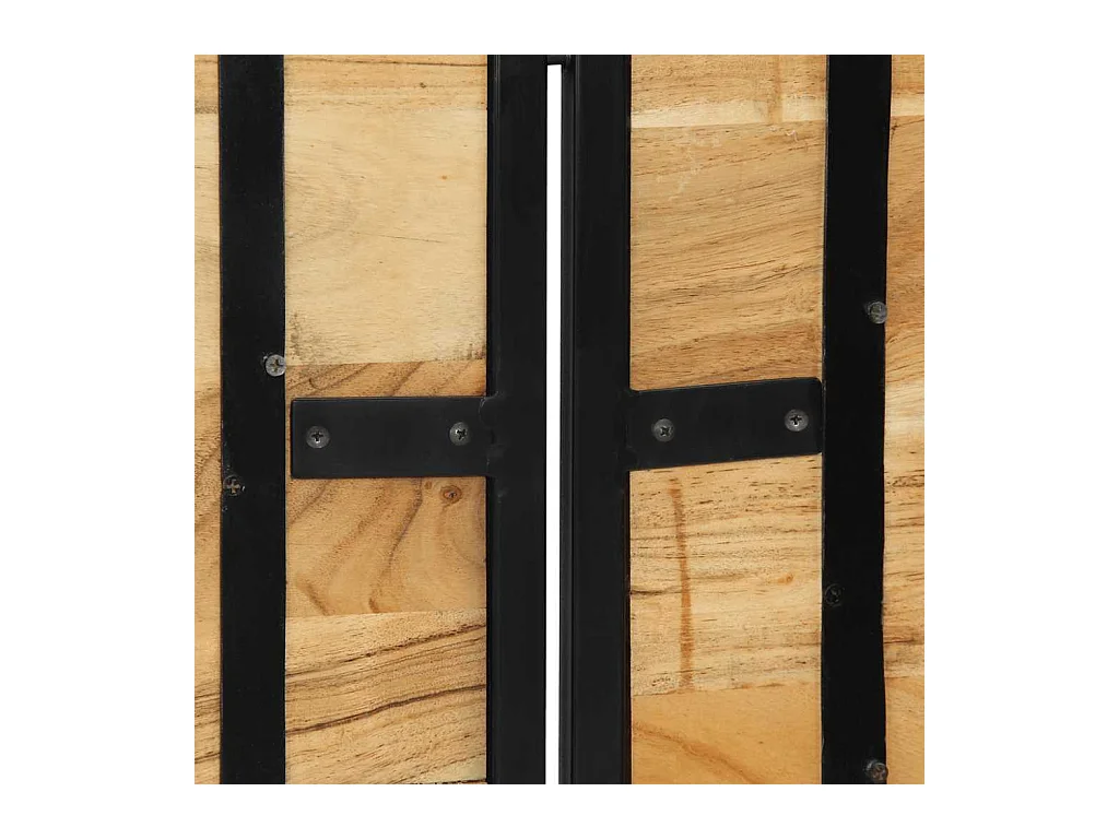 Tête de lit 160 cm bois massif d'acacia et fer