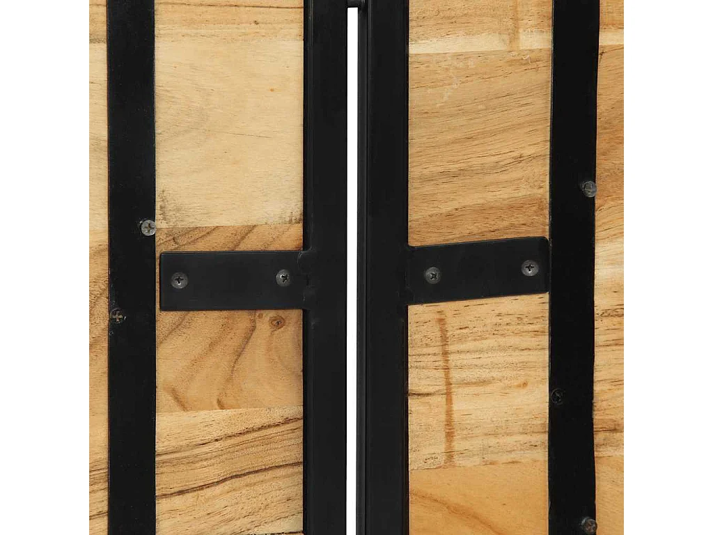 Tête de lit 160 cm bois massif d'acacia et fer