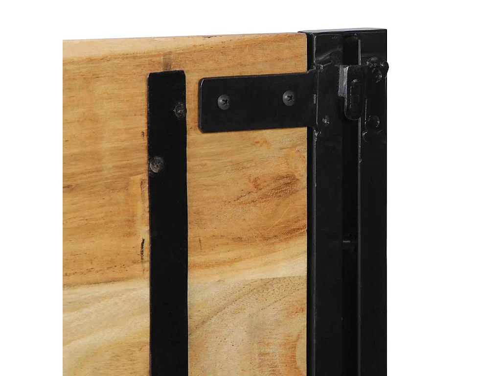 Tête de lit 160 cm bois massif d'acacia et fer
