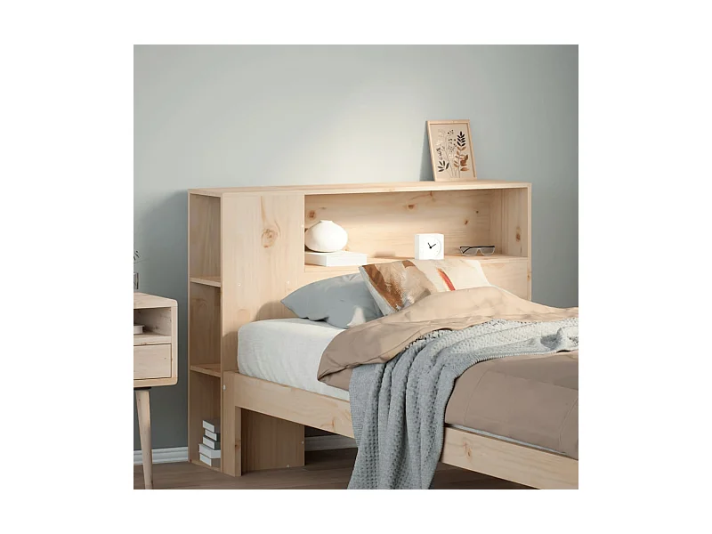 Kopfteil mit Stauraum 100 cm Massivholz Kiefer