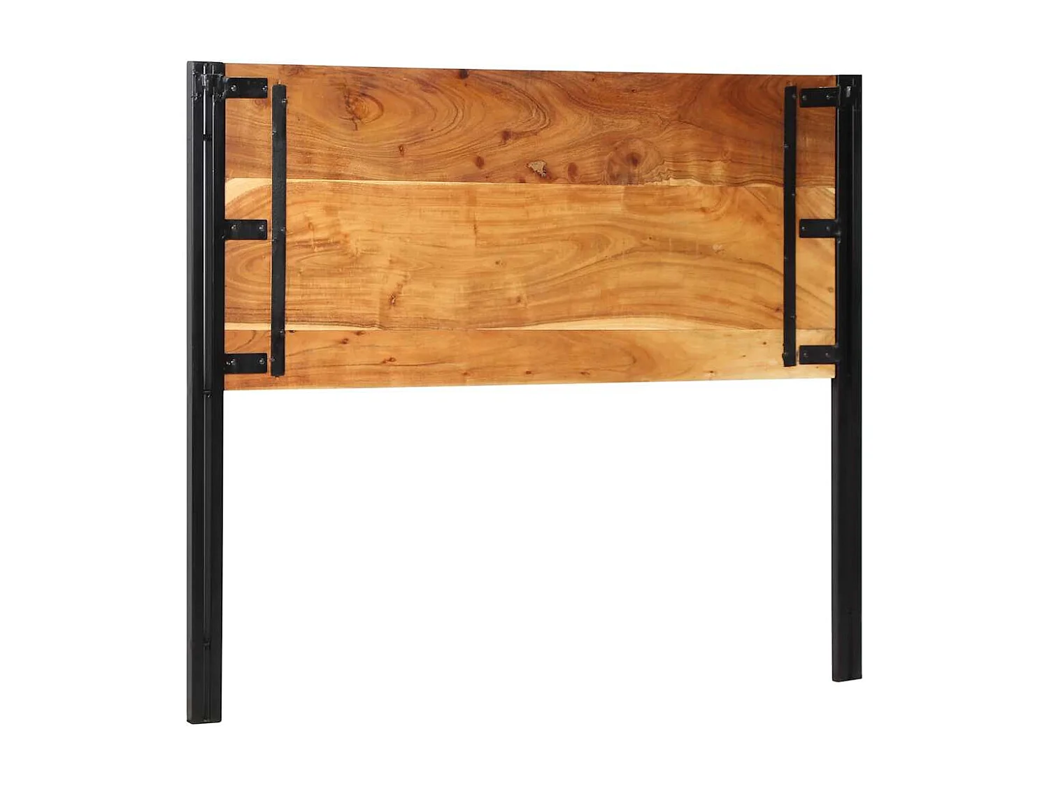 Testiera 120 cm in Legno Massello di Acacia e Ferro