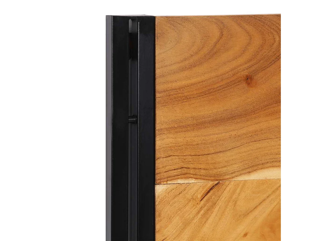 Testiera 120 cm in Legno Massello di Acacia e Ferro