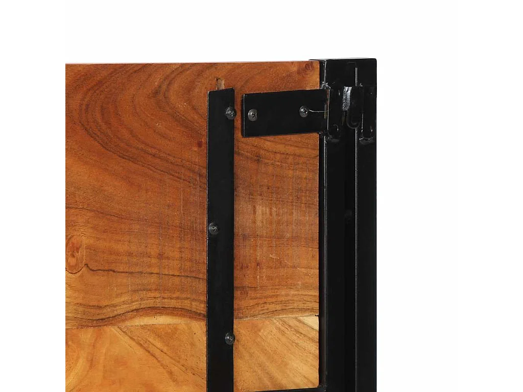 Hoofdeinde 120 cm massief hout acacia en ijzer