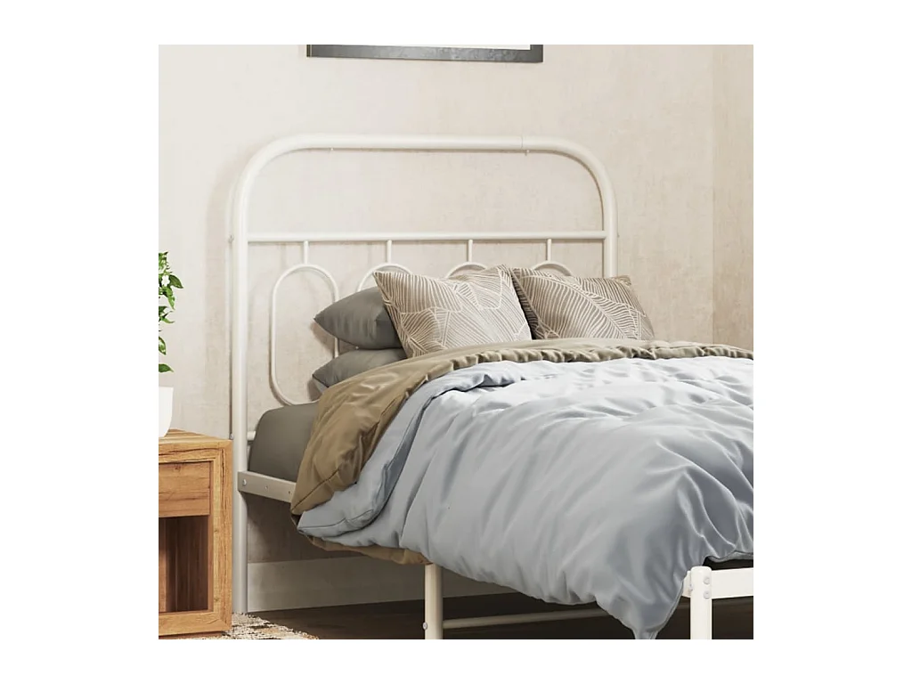 Tête de lit métal blanc 80 cm