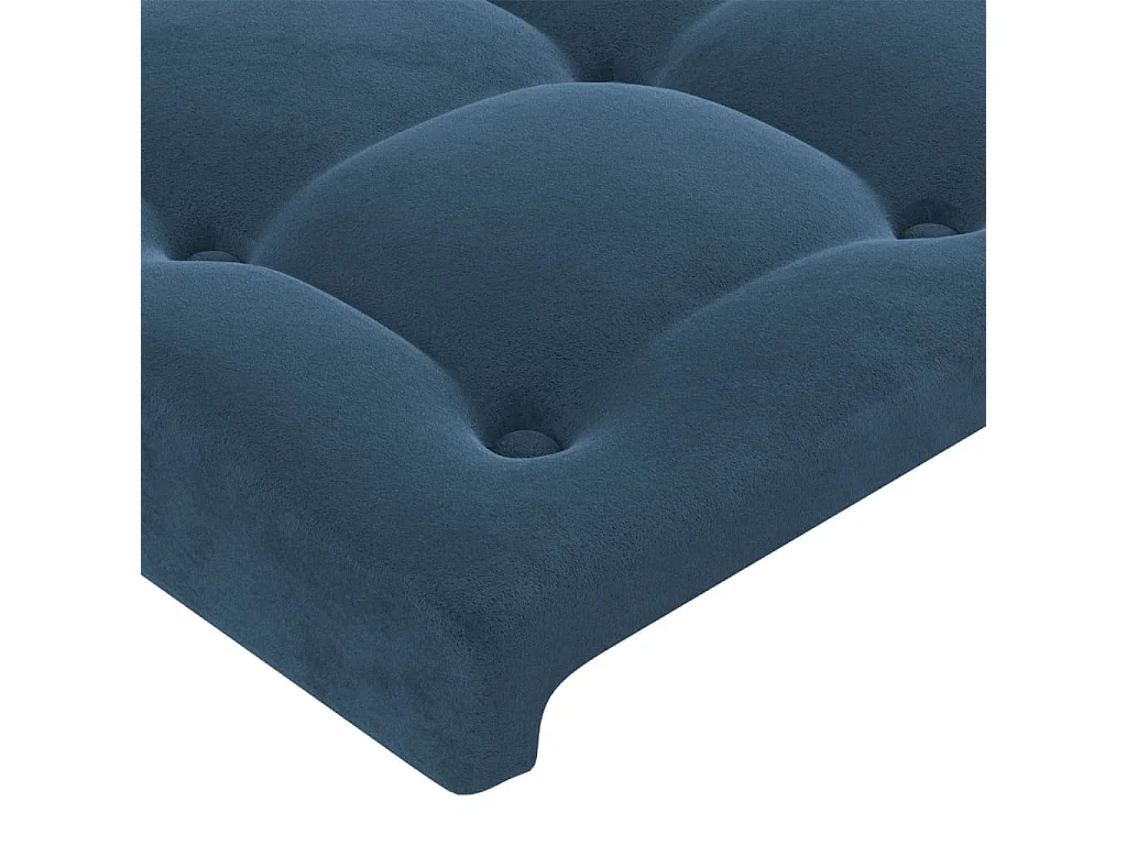 Cabecero con LED de terciopelo azul oscuro 163x16x118/128 cm