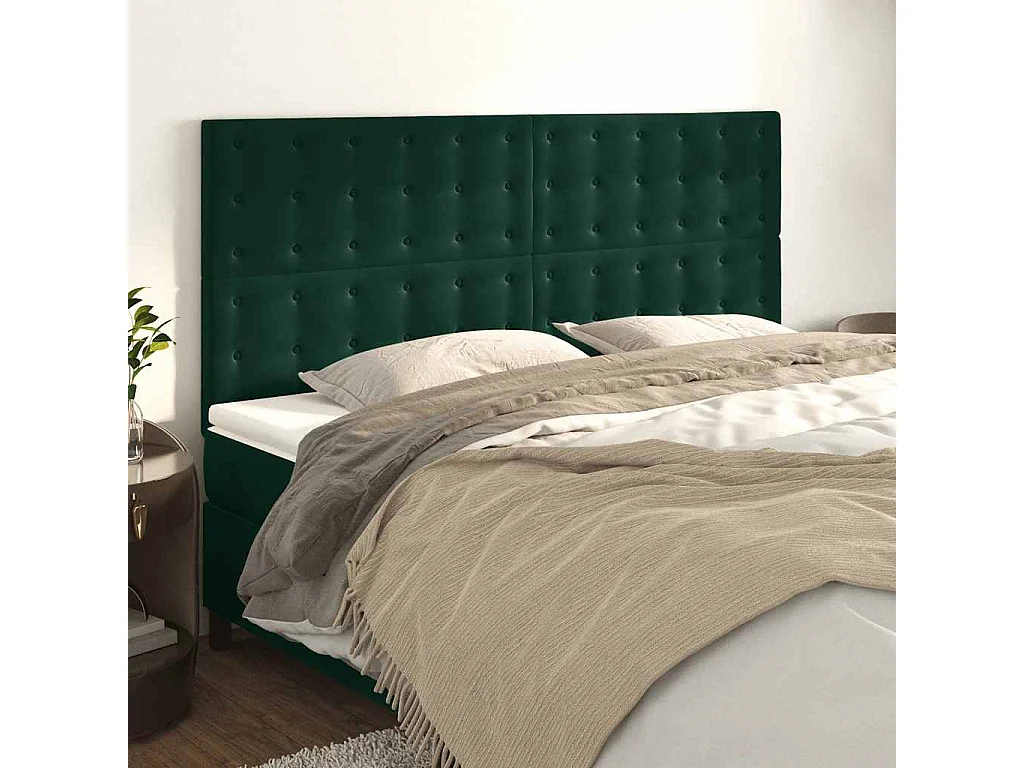 Cabeceira Verde Escuro 160x5x118/128 cm Veludo