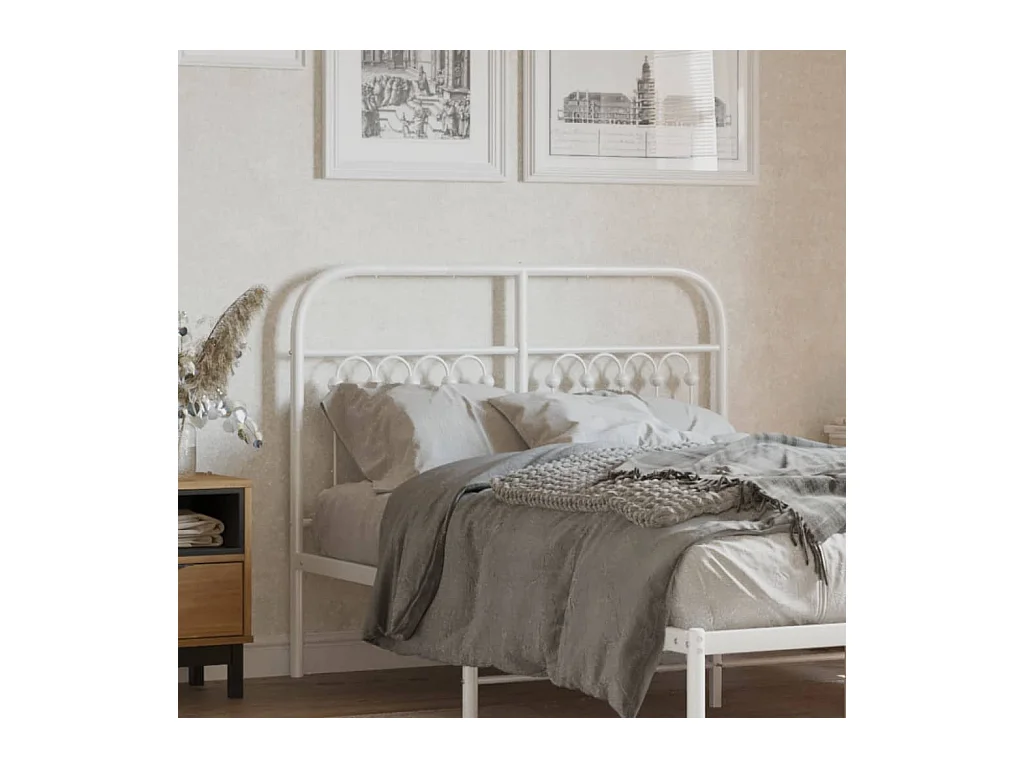 Tête de lit métal blanc 120 cm