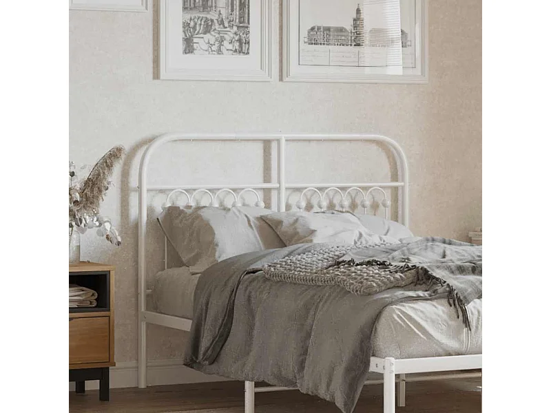 Tête de lit de remplacement métal blanc 120 cm