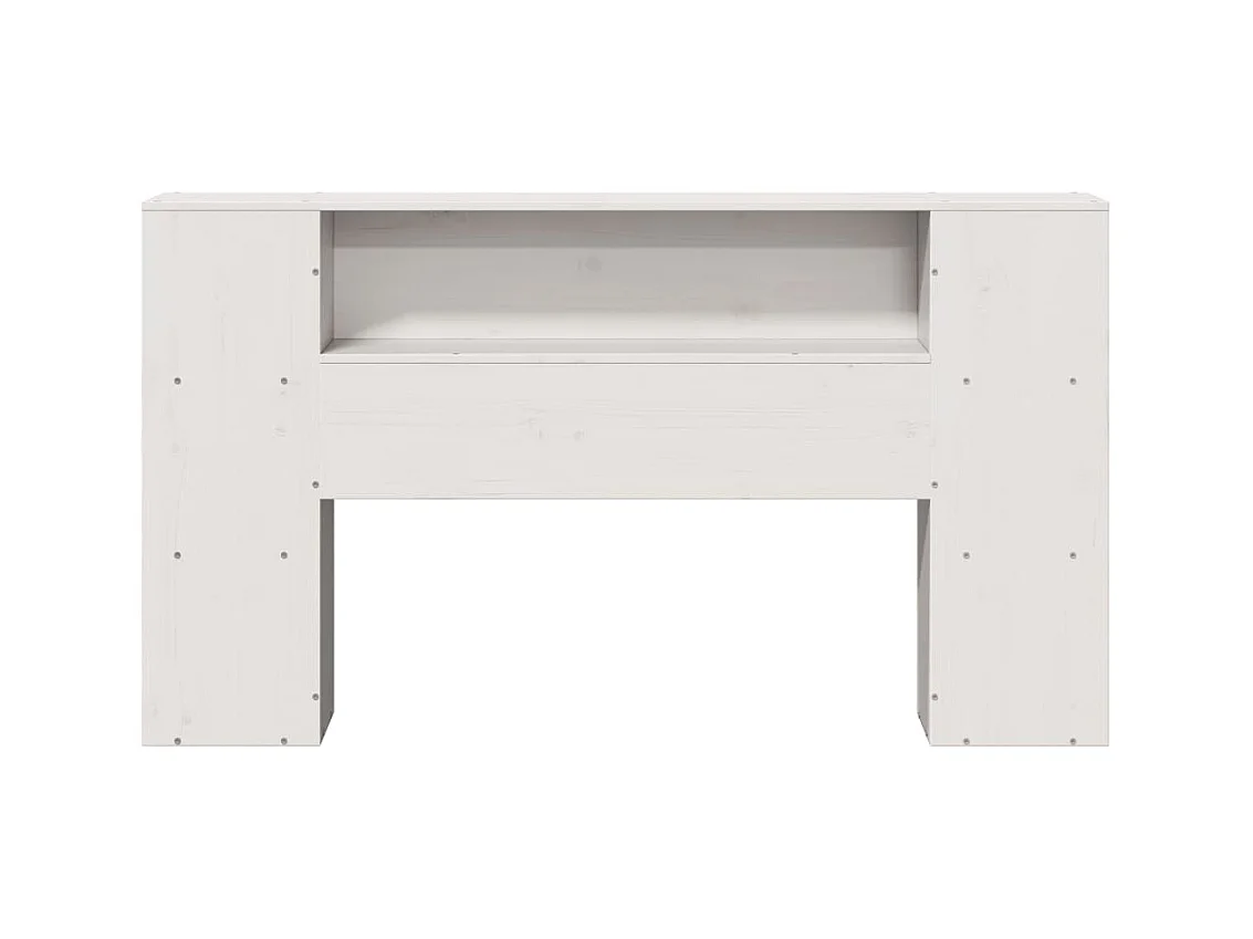 Hoofdbord met opbergruimte 140 cm massief grenenhout wit