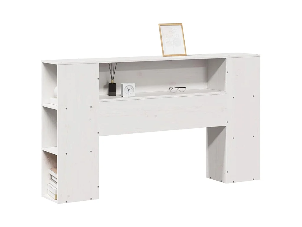Hoofdbord met opbergruimte 140 cm massief grenenhout wit
