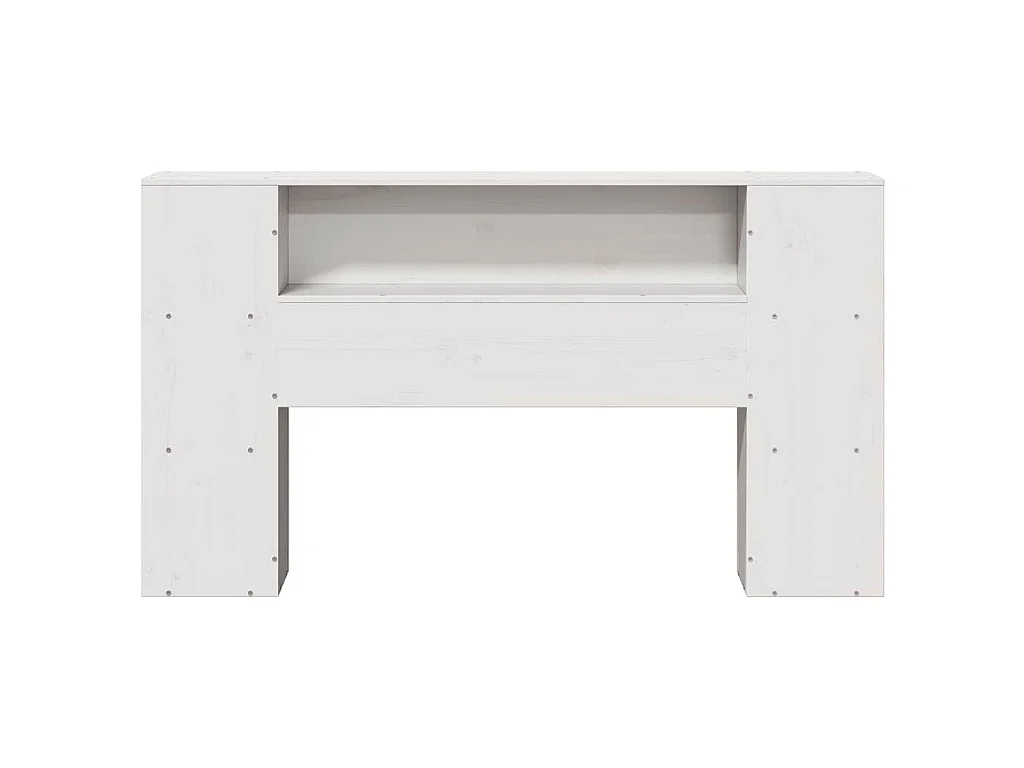 Hoofdbord met opbergruimte 140 cm massief grenenhout wit