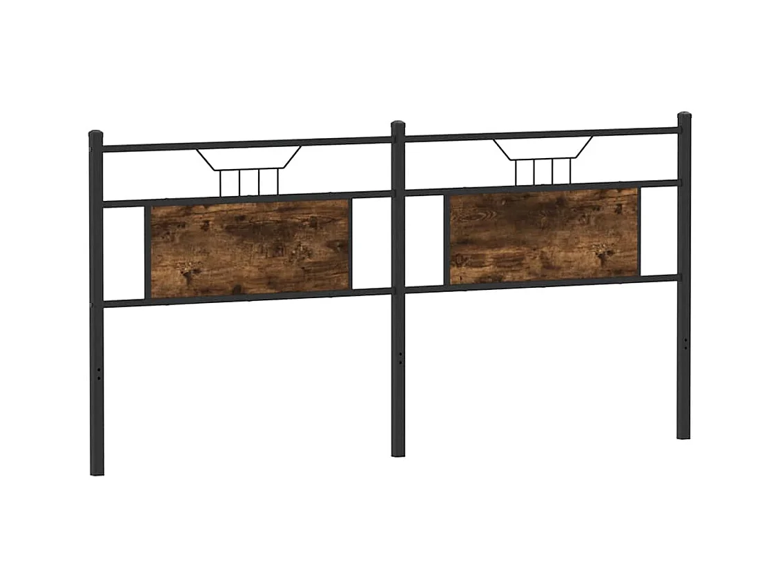 Tête de lit chêne fumé 160 cm bois d'ingénierie et acier