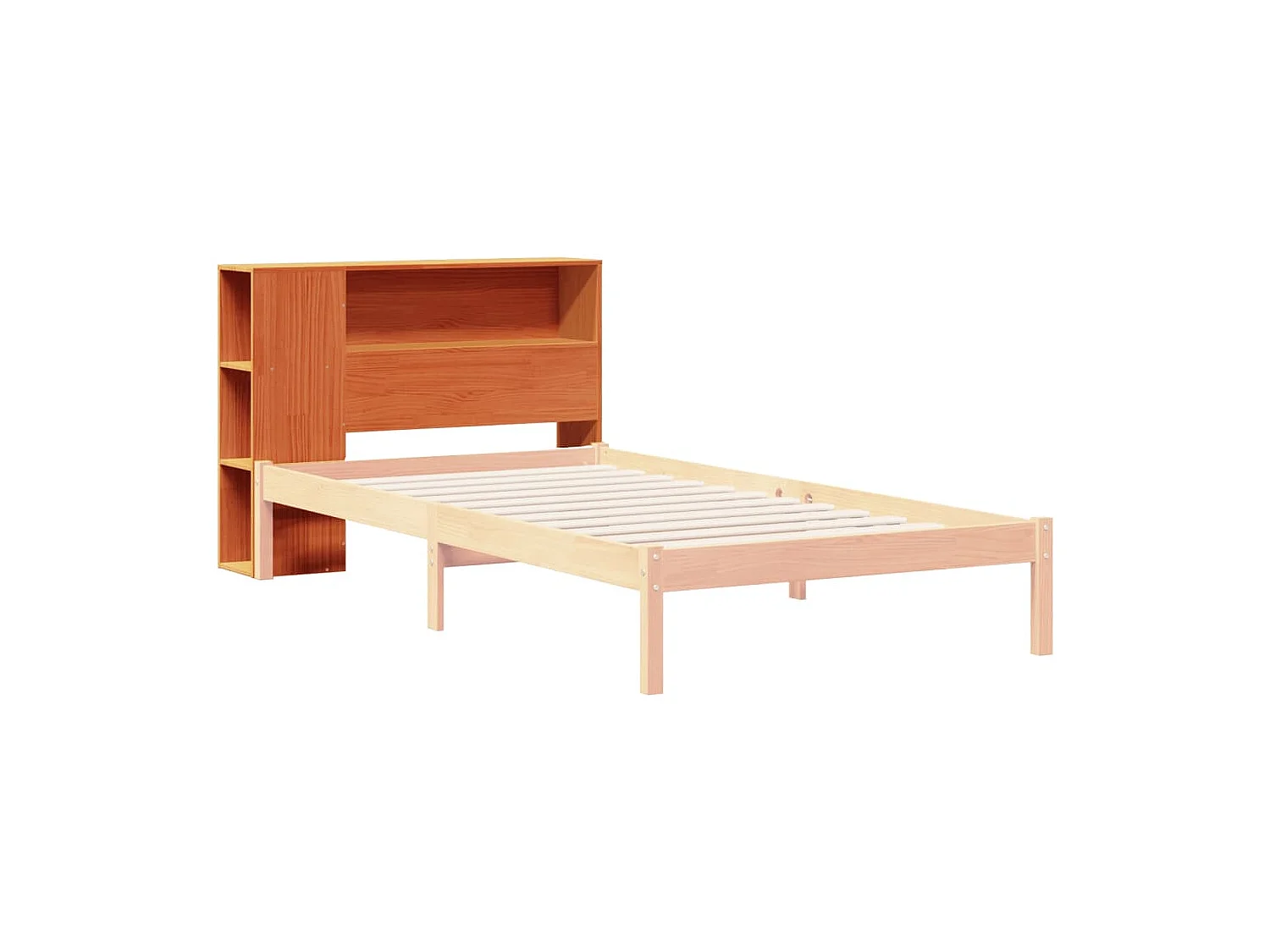 Hoofdbord met opbergruimte 75 cm massief grenenhout wasbruin