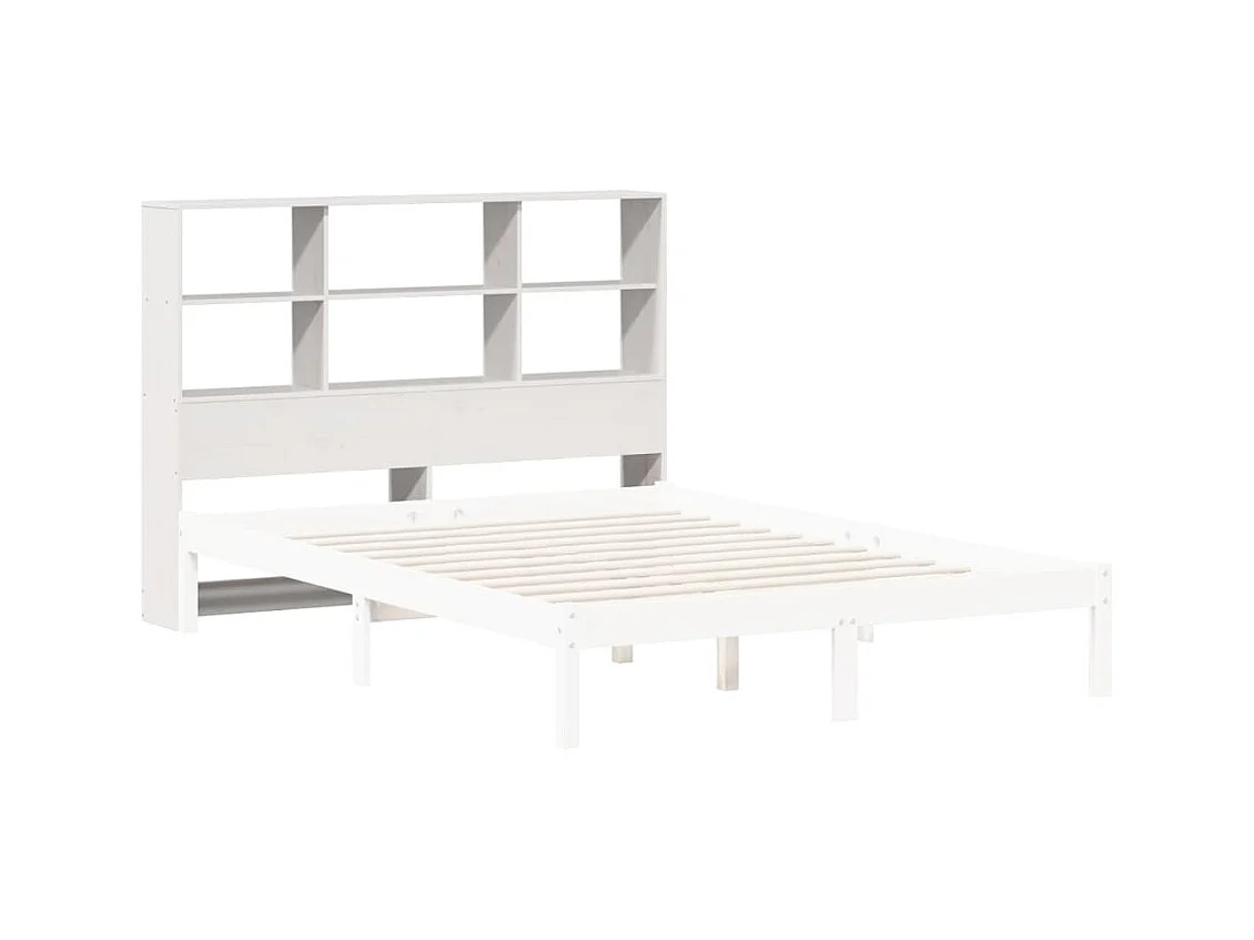 Tête de lit avec rangement blanc 120 cm bois massif de pin