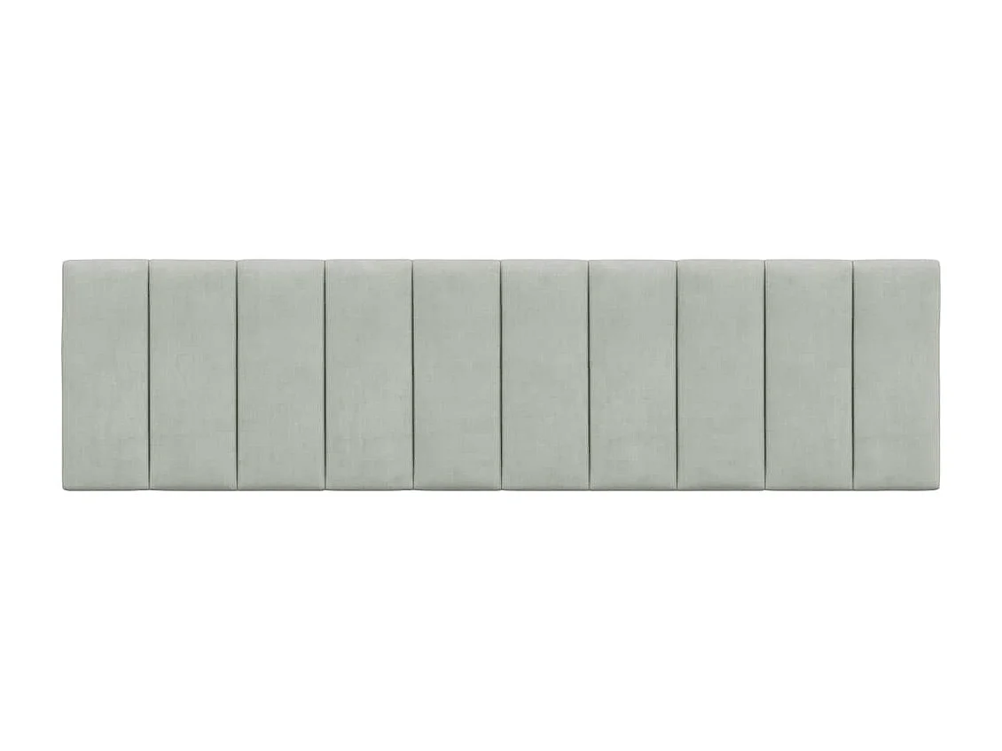 Coussin de tête de lit Hanko gris clair 180 cm velours