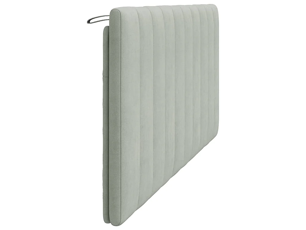 Hoofdbordkussen "Hanko" 180 cm fluweel lichtgrijs