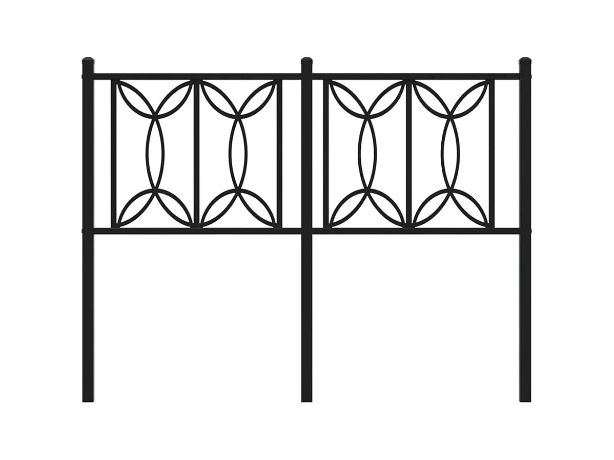 Hoofdbord 120 cm metaal zwart