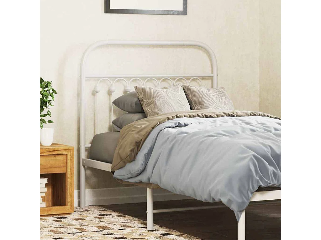 Tête de lit de remplacement métal blanc 90 cm