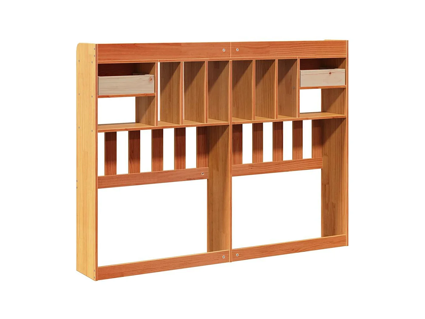 Tête de lit avec rangement cire marron 150cm bois massif de pin