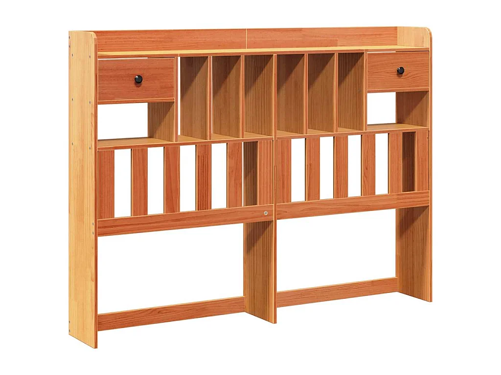 Tête de lit avec rangement cire marron 150cm bois massif de pin
