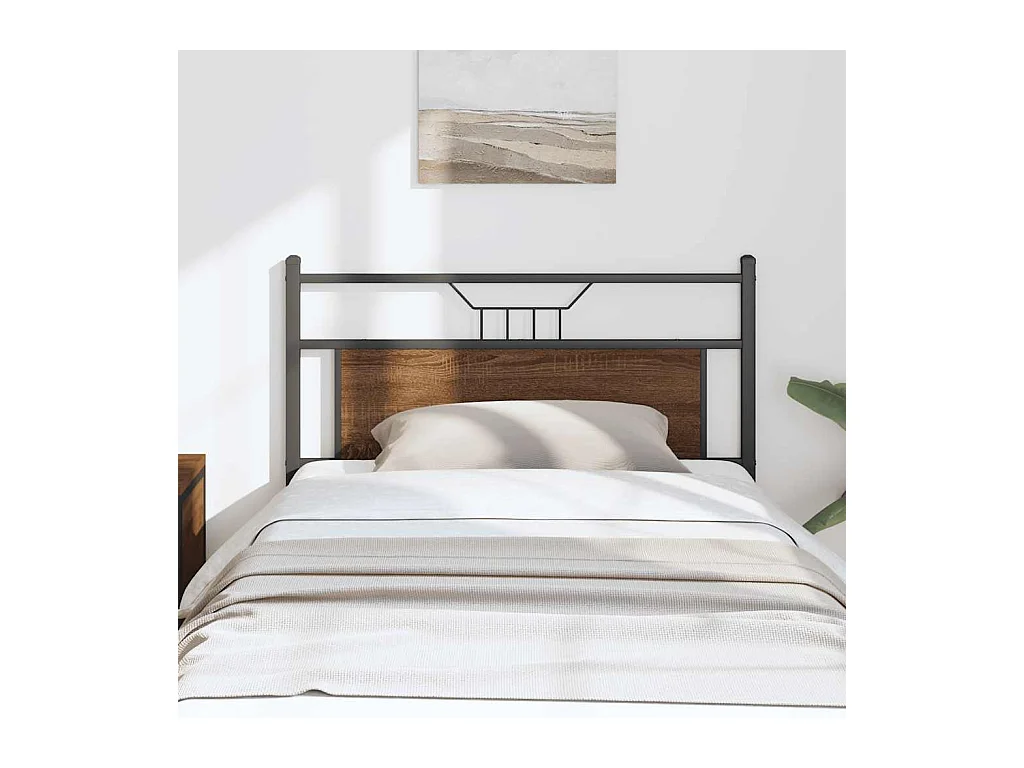 Tête de lit chêne marron 100 cm bois d'ingénierie et acier