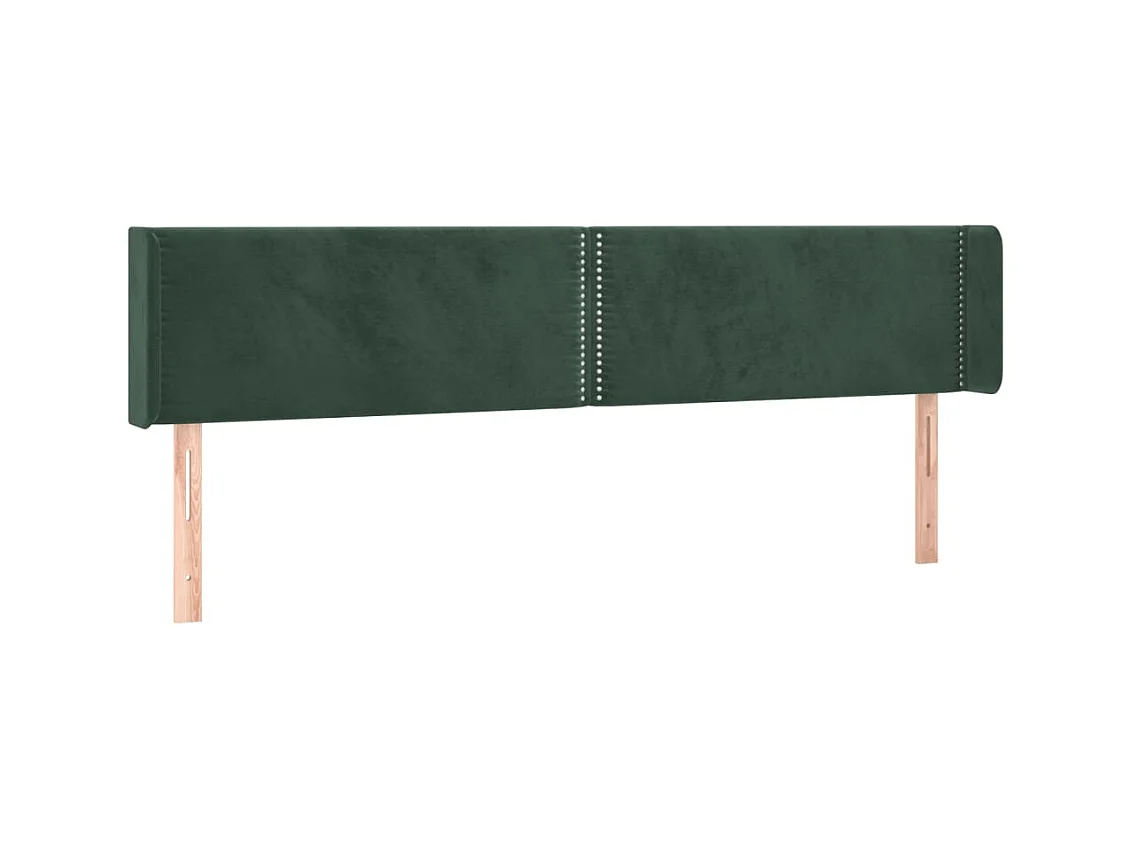 Tête de lit avec oreilles Vert foncé 163x16x78/88 cm Velours