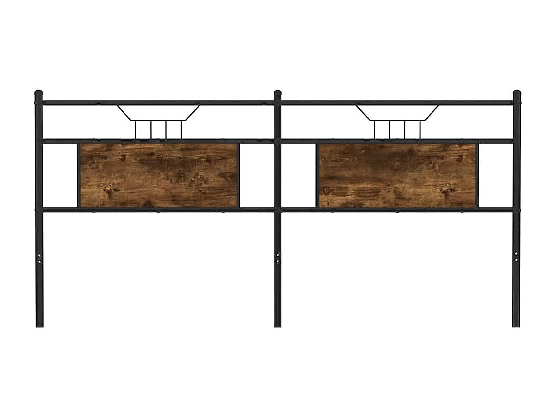 Tête de lit chêne fumé 180 cm bois d'ingénierie et acier
