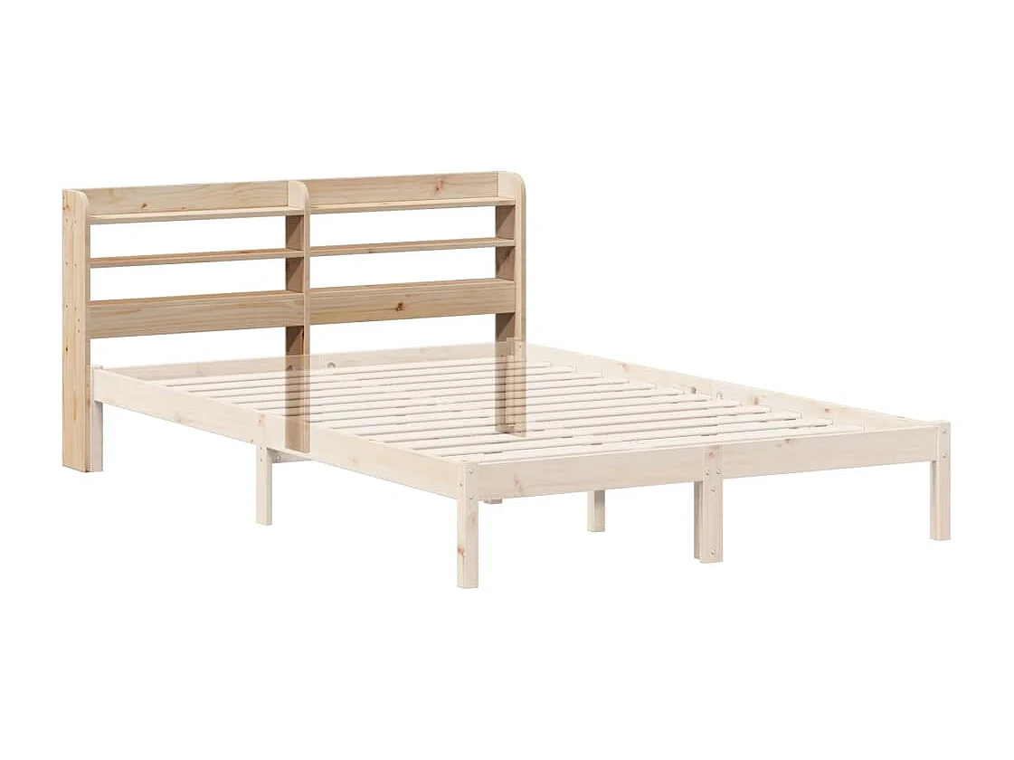 Tête de lit avec étagères 120 cm bois massif de pin