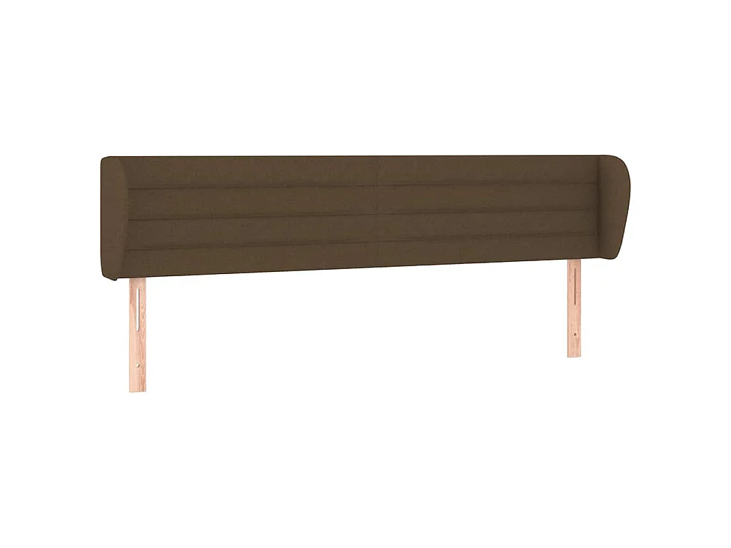 Hoofdbord met randen 183x23x78/88 cm stof donkerbruin