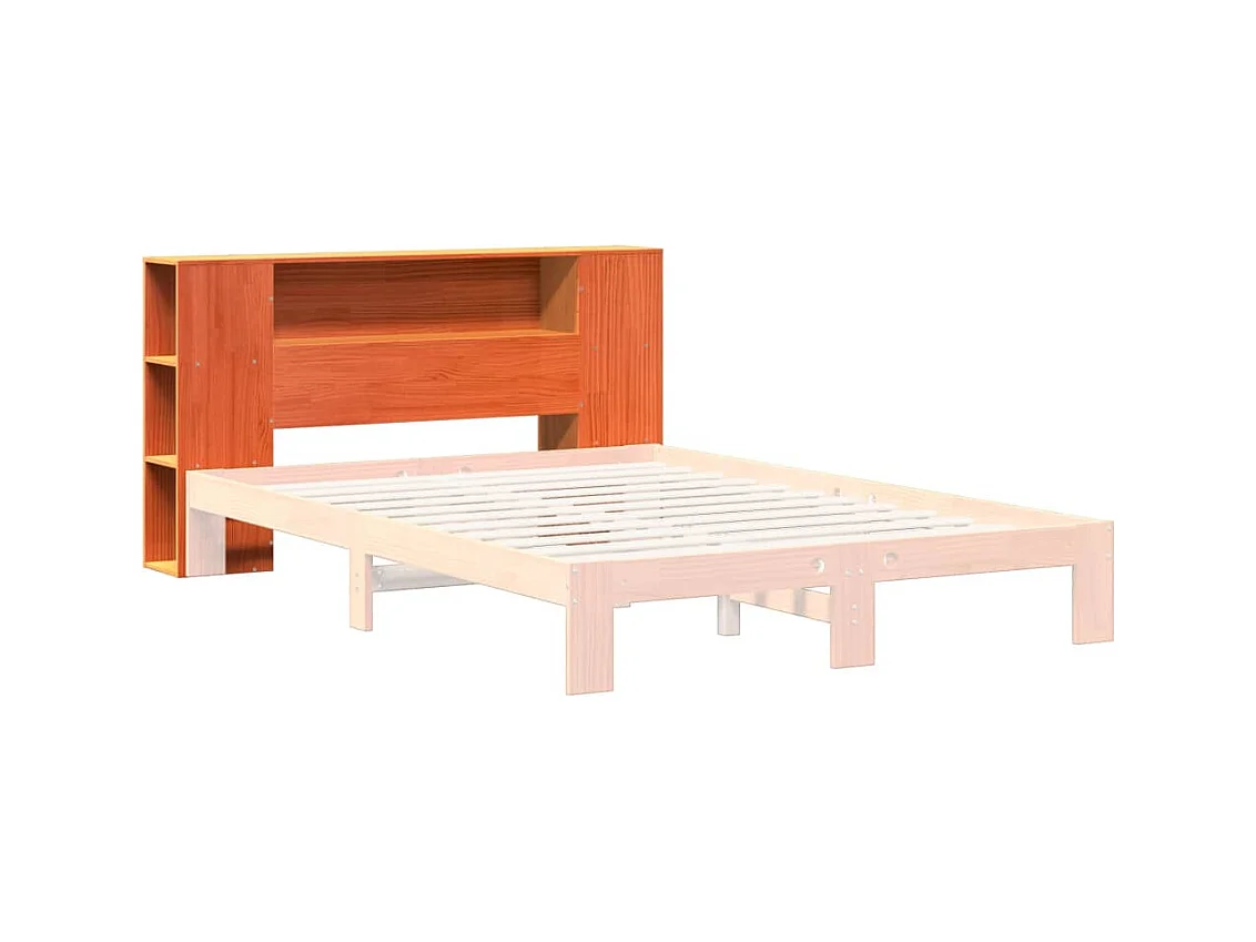 Hoofdbord met opbergruimte 120 cm massief grenenhout wasbruin