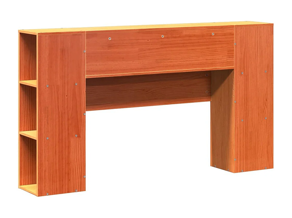 Cabeceira com arrumação 120 cm pinho maciço castanho-mel