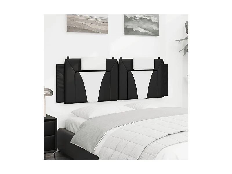 Kopfteil-Kissen "Viana" Schwarz und Weiß 160 cm Kunstleder