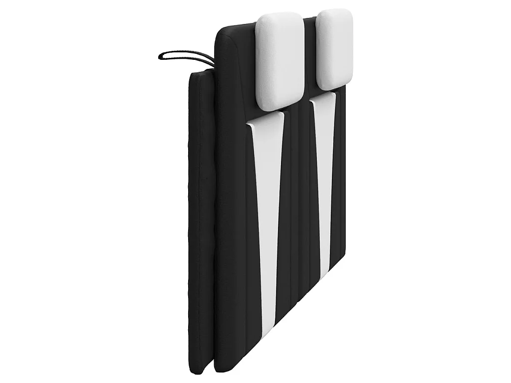 Coussin de tête de lit Viana noir et blanc 160 cm similicuir